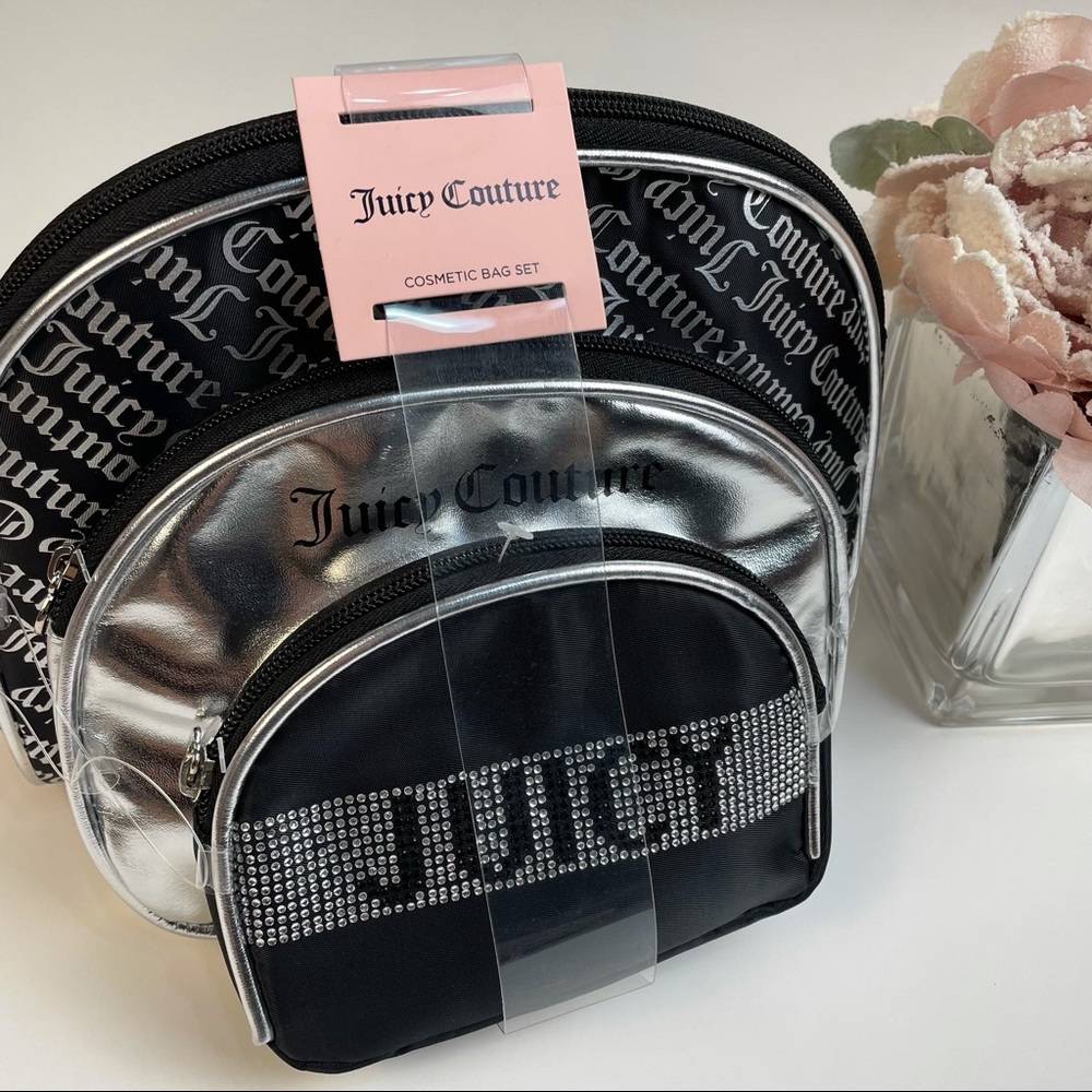 NWT JUICY COUTURE 3 PIECE COSMETIC BAG